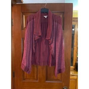 Lucky Brand mixed media asymmetrical open front cardigan, size medium